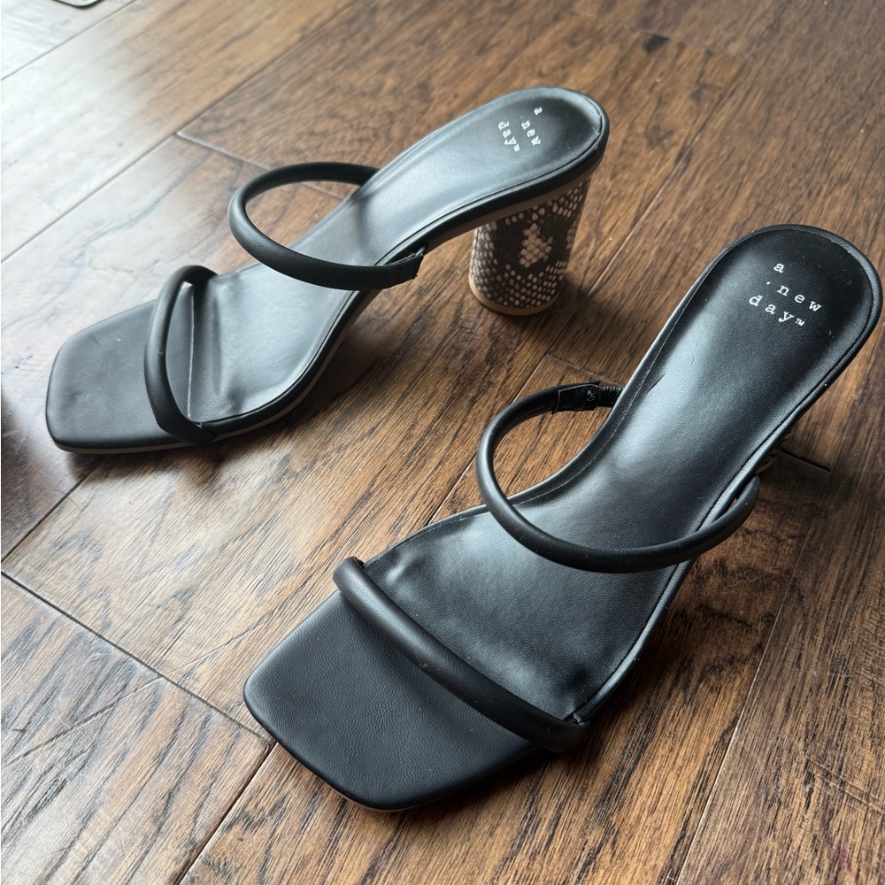 A New Day snake print block heel sandal